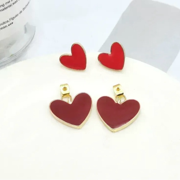 Sweet Heart Shape Titanium Steel Earrings - Picture 2 of 3